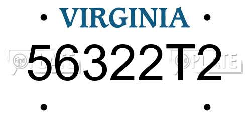 56322T2 Virginia License Plate