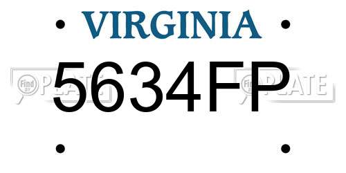 5634FP Virginia License Plate