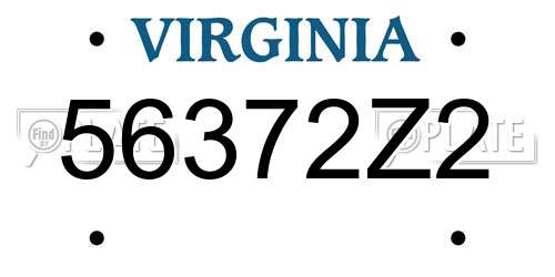 56372Z2 Virginia License Plate