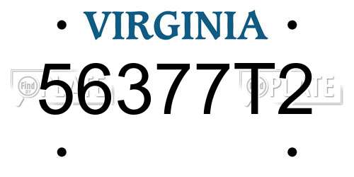 56377T2 Virginia License Plate