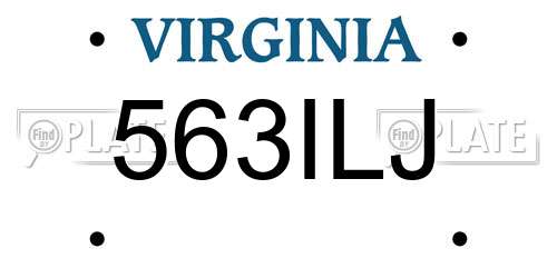 563ILJ Virginia License Plate