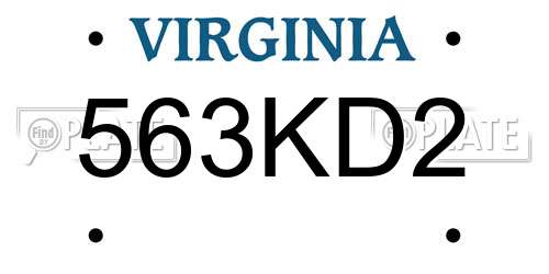 563KD2 Virginia License Plate