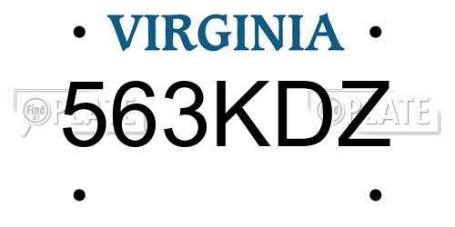 563KDZ Virginia License Plate