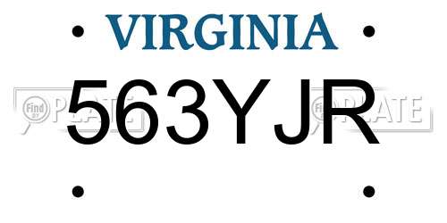 563YJR Virginia License Plate