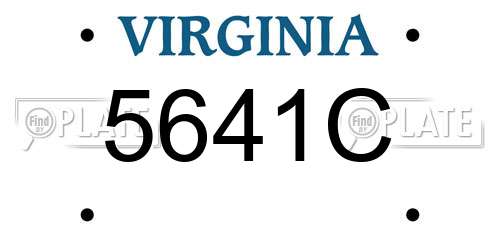 5641C Virginia License Plate