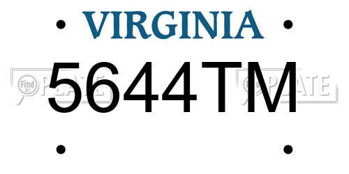 5644TM Virginia License Plate