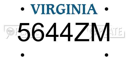5644ZM Virginia License Plate
