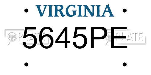 5645PE Virginia License Plate