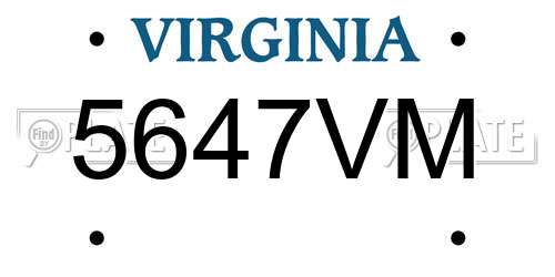 5647VM Virginia License Plate