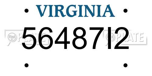 56487I2 Virginia License Plate