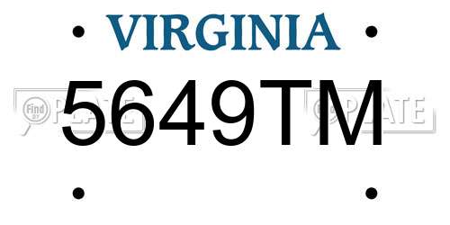 5649TM Virginia License Plate