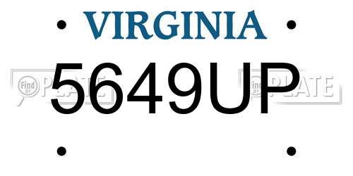 5649UP Virginia License Plate