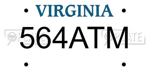 564ATM Virginia License Plate