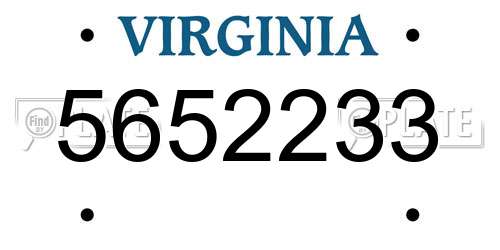 5652233 Virginia License Plate