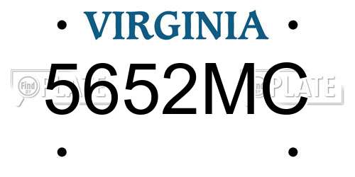 5652MC Virginia License Plate
