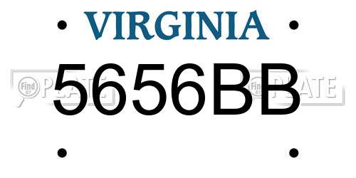 5656BB Virginia License Plate