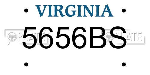 5656BS Virginia License Plate