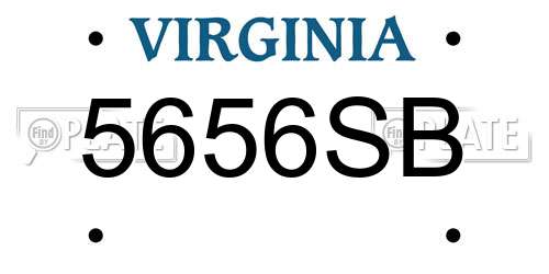 5656SB Virginia License Plate