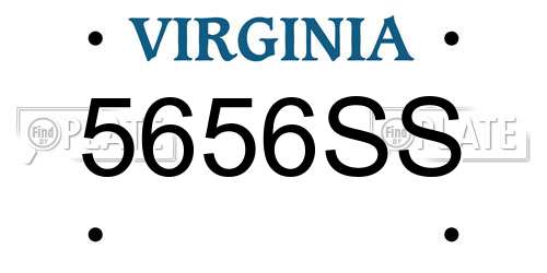 5656SS Virginia License Plate