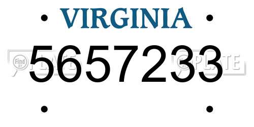 5657233 Virginia License Plate