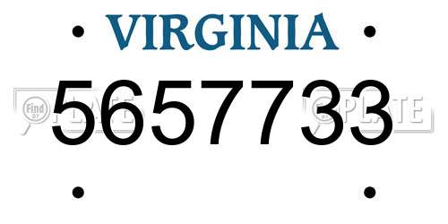 5657733 Virginia License Plate