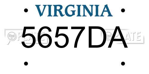 5657DA Virginia License Plate