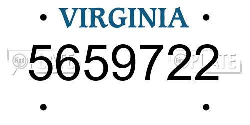 5659722 Virginia License Plate
