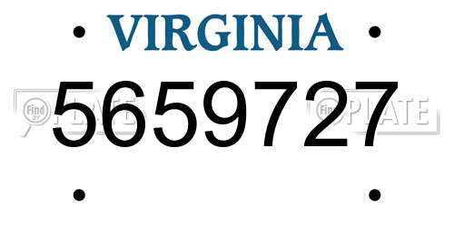 5659727 Virginia License Plate