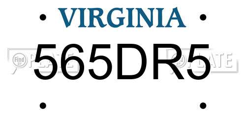 565DR5 Virginia License Plate