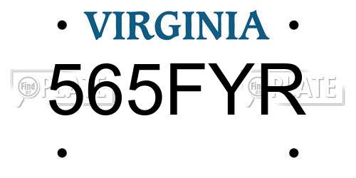 565FYR Virginia License Plate