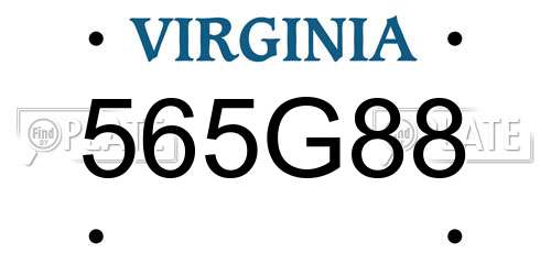 565G88 Virginia License Plate