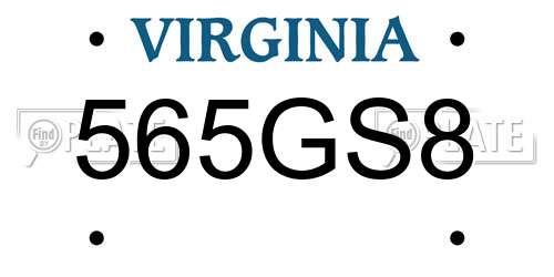 565GS8 Virginia License Plate
