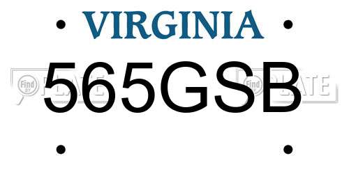 565GSB Virginia License Plate