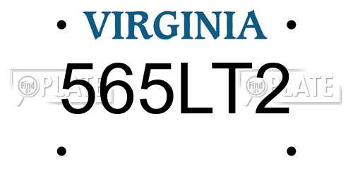 565LT2 Virginia License Plate