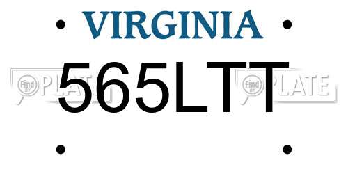 565LTT Virginia License Plate