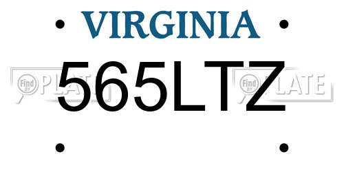 565LTZ Virginia License Plate