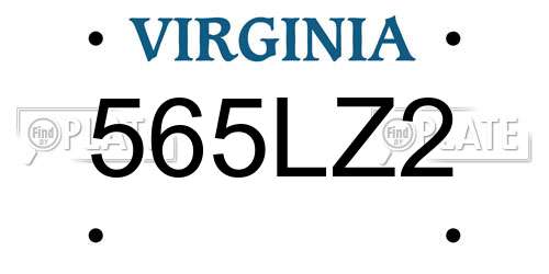 565LZ2 Virginia License Plate