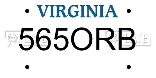 565ORB Virginia License Plate