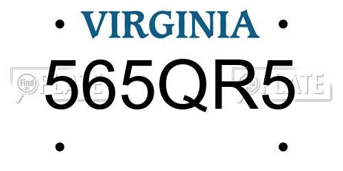 565QR5 Virginia License Plate