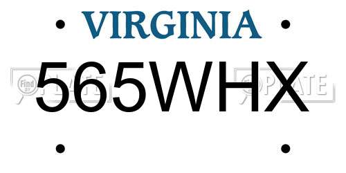565WHX Virginia License Plate