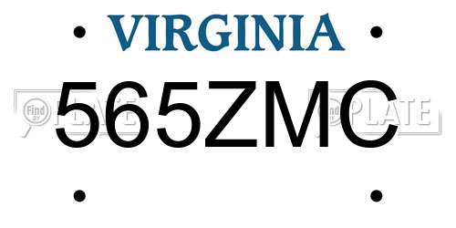 565ZMC Virginia License Plate