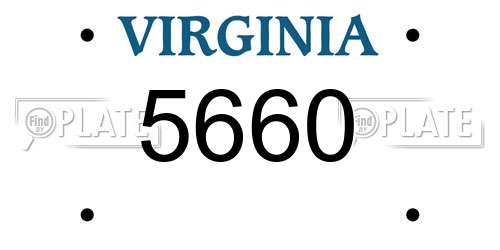 5660 Virginia License Plate