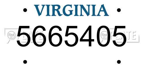 5665405 Virginia License Plate