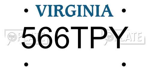 566TPY Virginia License Plate