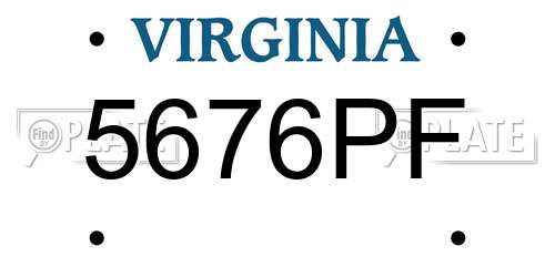 5676PF Virginia License Plate