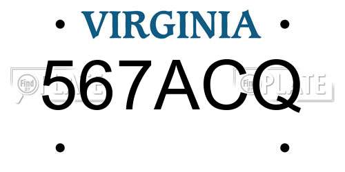567ACQ Virginia License Plate