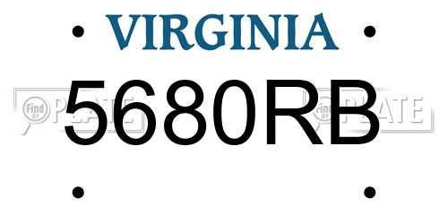 5680RB Virginia License Plate