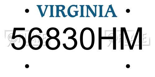56830HM Virginia License Plate