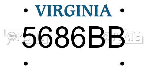 5686BB Virginia License Plate