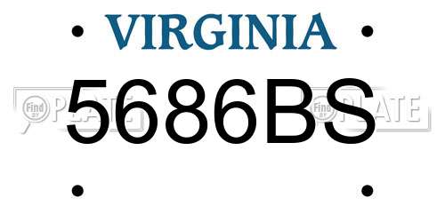 5686BS Virginia License Plate